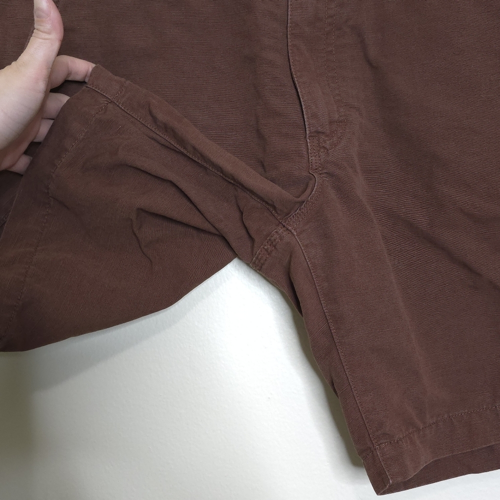 Taylor Stitch The Morse Shorts Size 34 Russet Brown Organic Cotton Linen - Picture 2 of 6